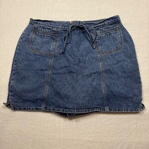 Zana Di Jeans Vintage Denim Skort Medium Wash Drawstring Pockets Size 20 Y2K